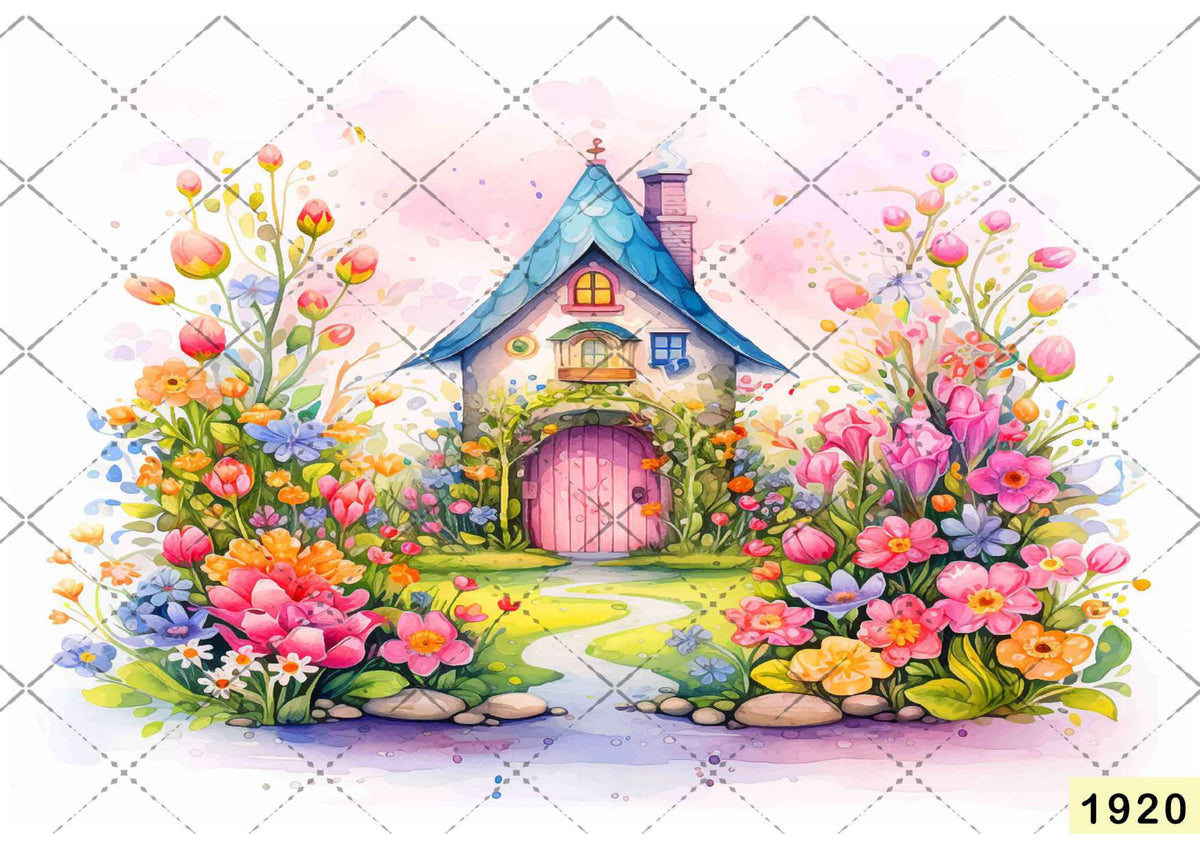 Flower Painting babyphotoshoot Backdrop