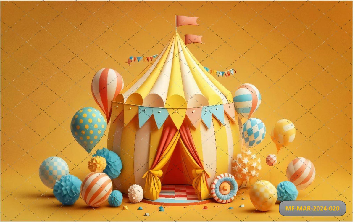 Yellow Circus babyphotoshoot Backdrop