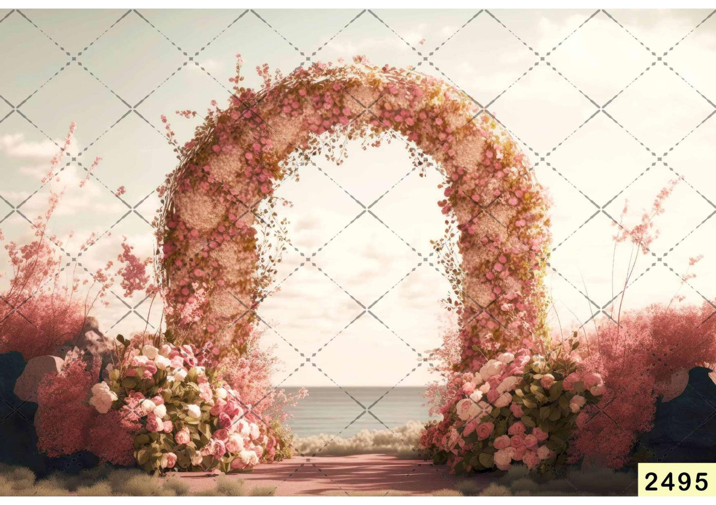 Fabric Backdrop-Outdoor Flower Decoration Arch Backdrop