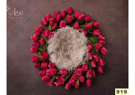 Fabric backdrop-Rose Flower Cover With Fur Backdrop