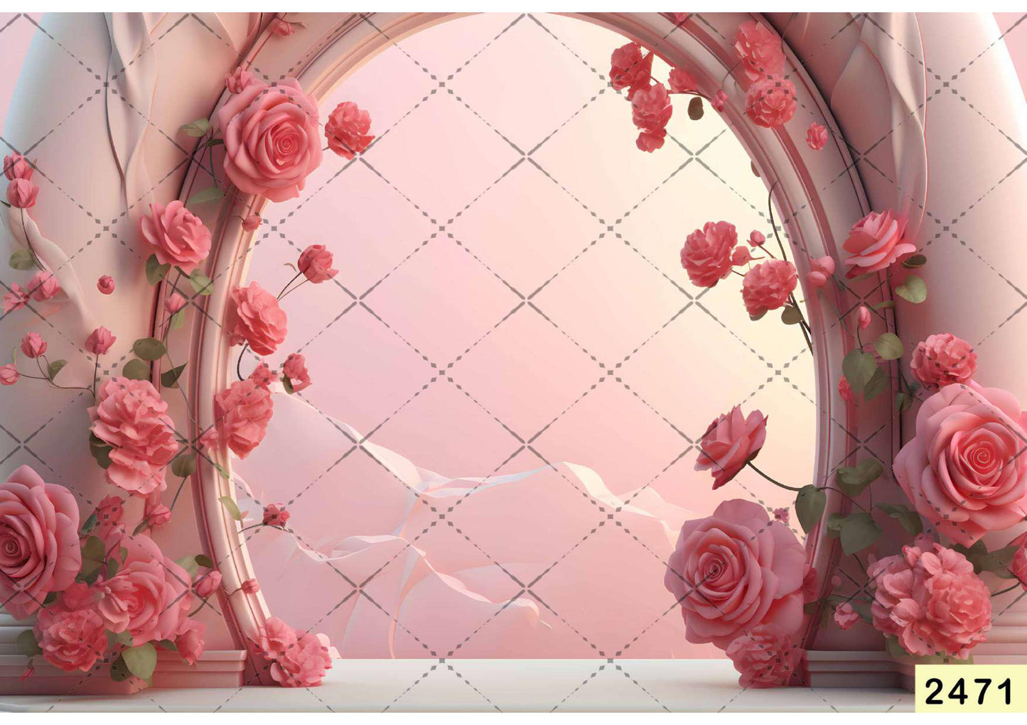 Rose Arch Flowers Backdrop