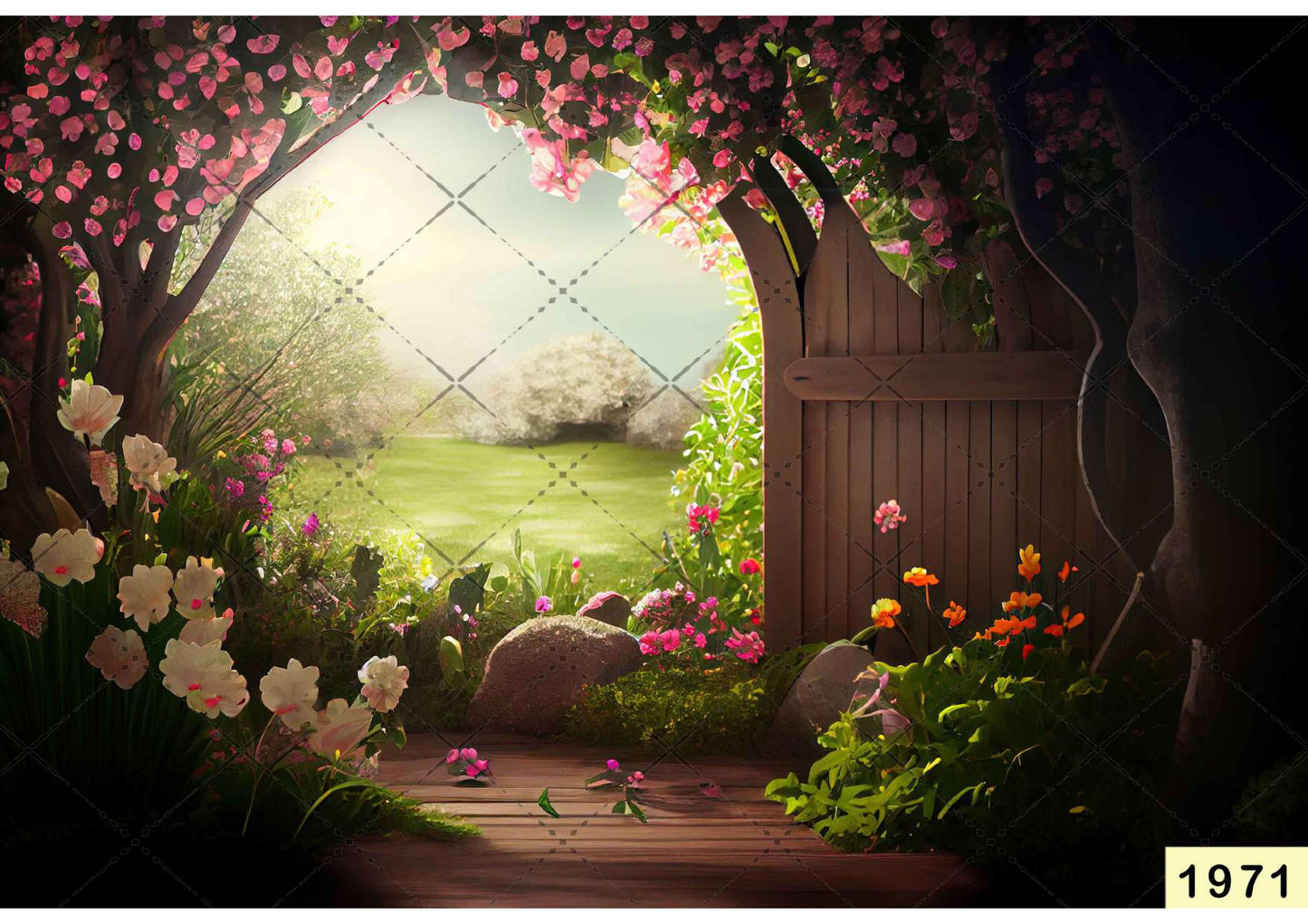 Spring Flower Fantasy Door Backdrop