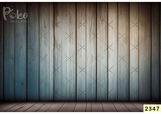 Fabric backdrop-Blue With Brown Wooden Backdrop