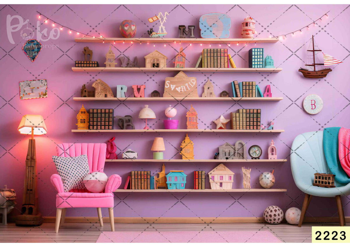 Pink Kids Room Backdrop