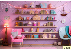 Pink Kids Room Backdrop