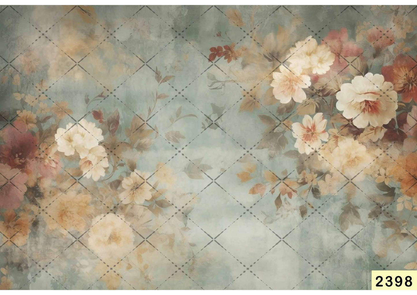 Light Blue BrownFlower Backdrop