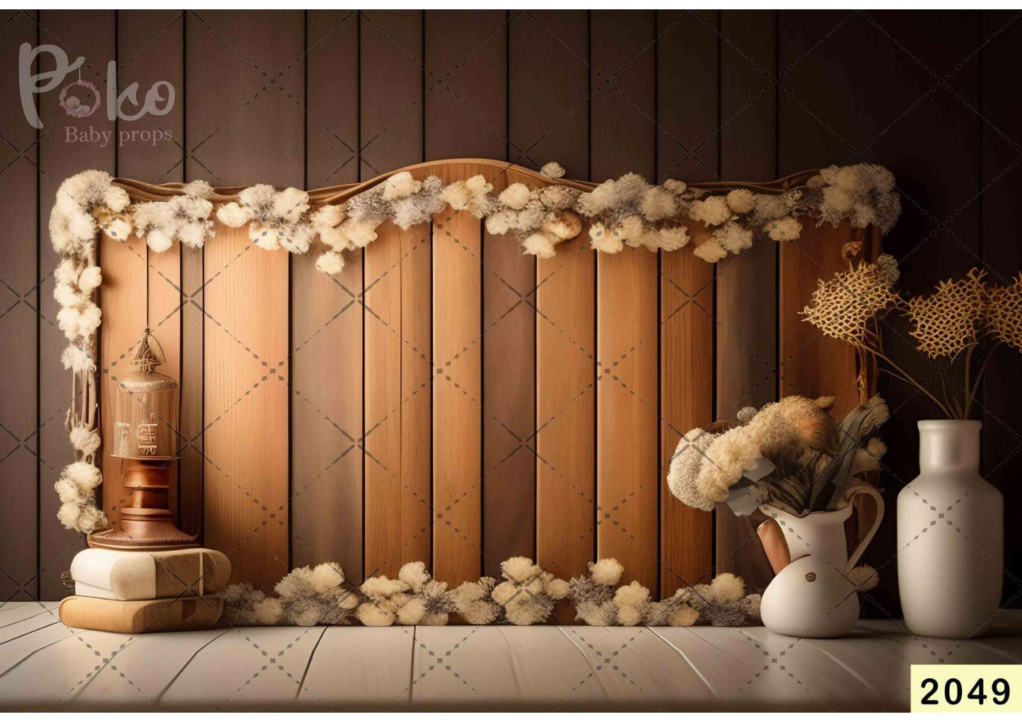 Wooden Feathers babyphotoshoot  Backdrop