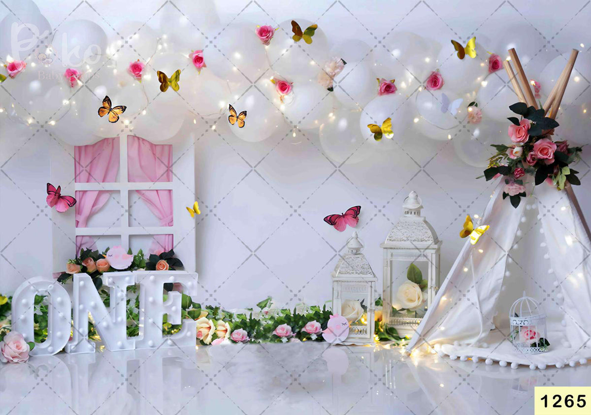 Tent With Balloon Backdrop