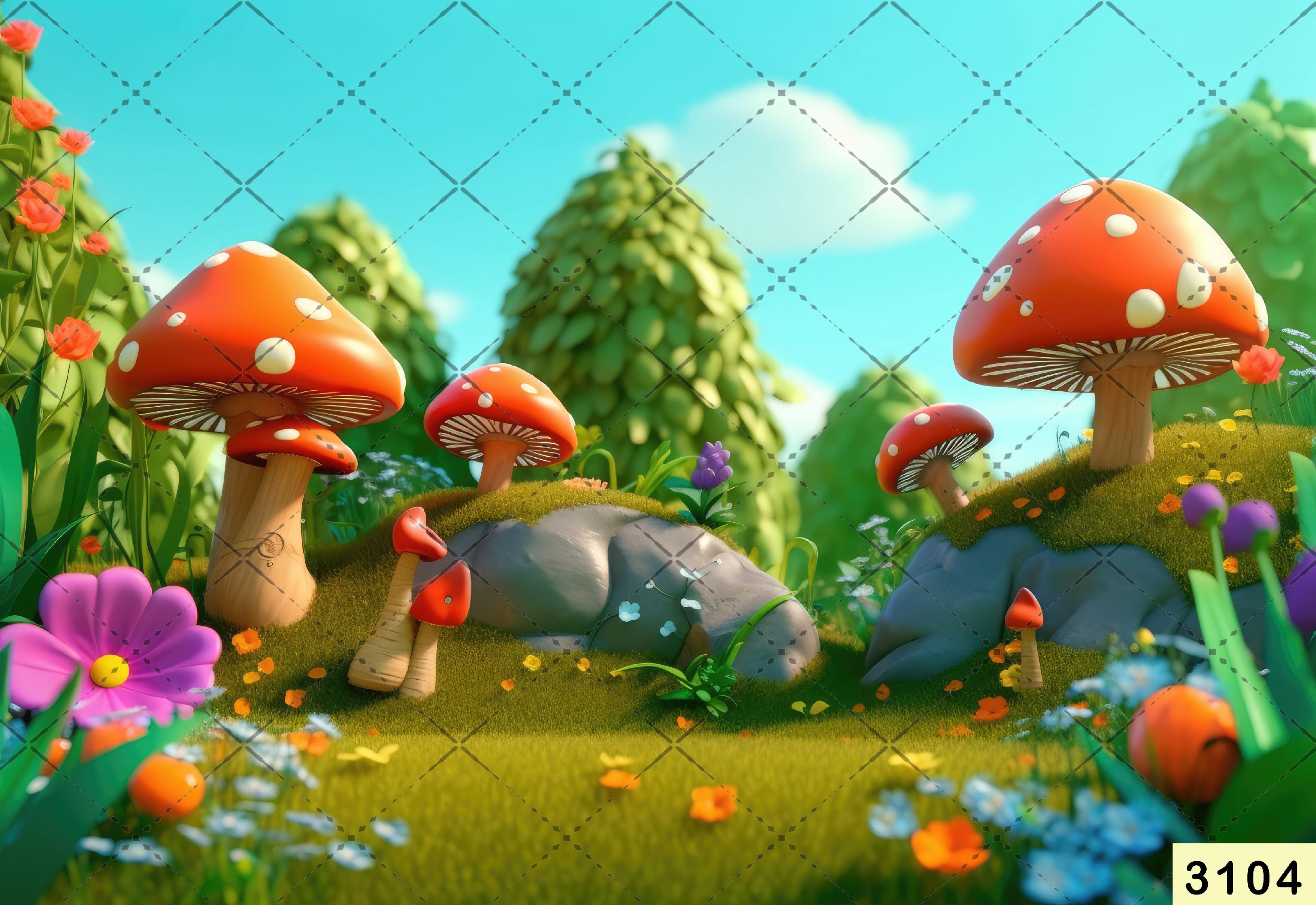 Mushroom Forest Backdrop