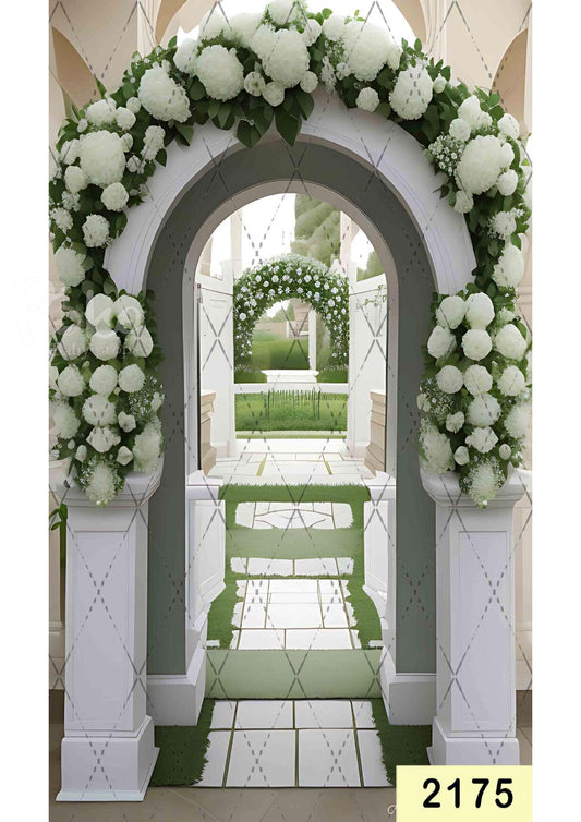 Fabric backdrop-White Wedding Arch Backdrop