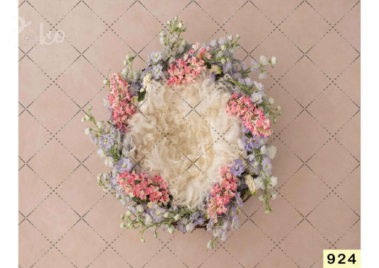 Fabric backdrop-Creeper Pink And Violet Flower Backdrop
