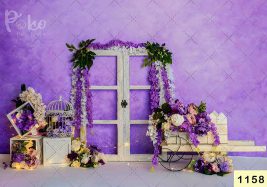 Violet Flowers Backdrop