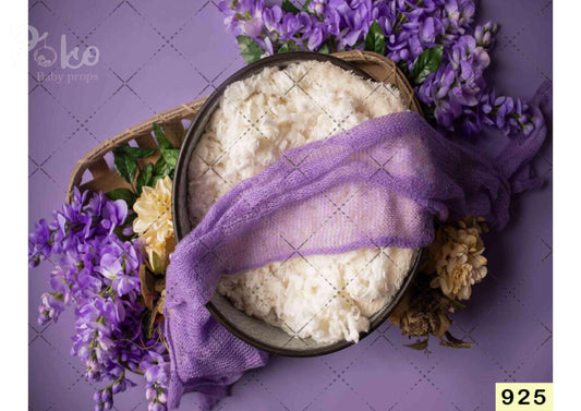 Fabric backdrop-Lavender Flower Cover With Fur Bowl Backdrop