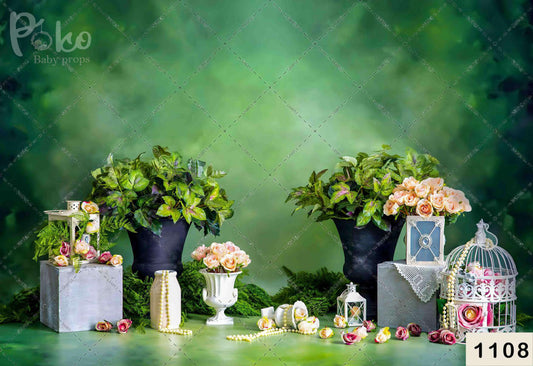 Sandal Roses With Green Backdrop