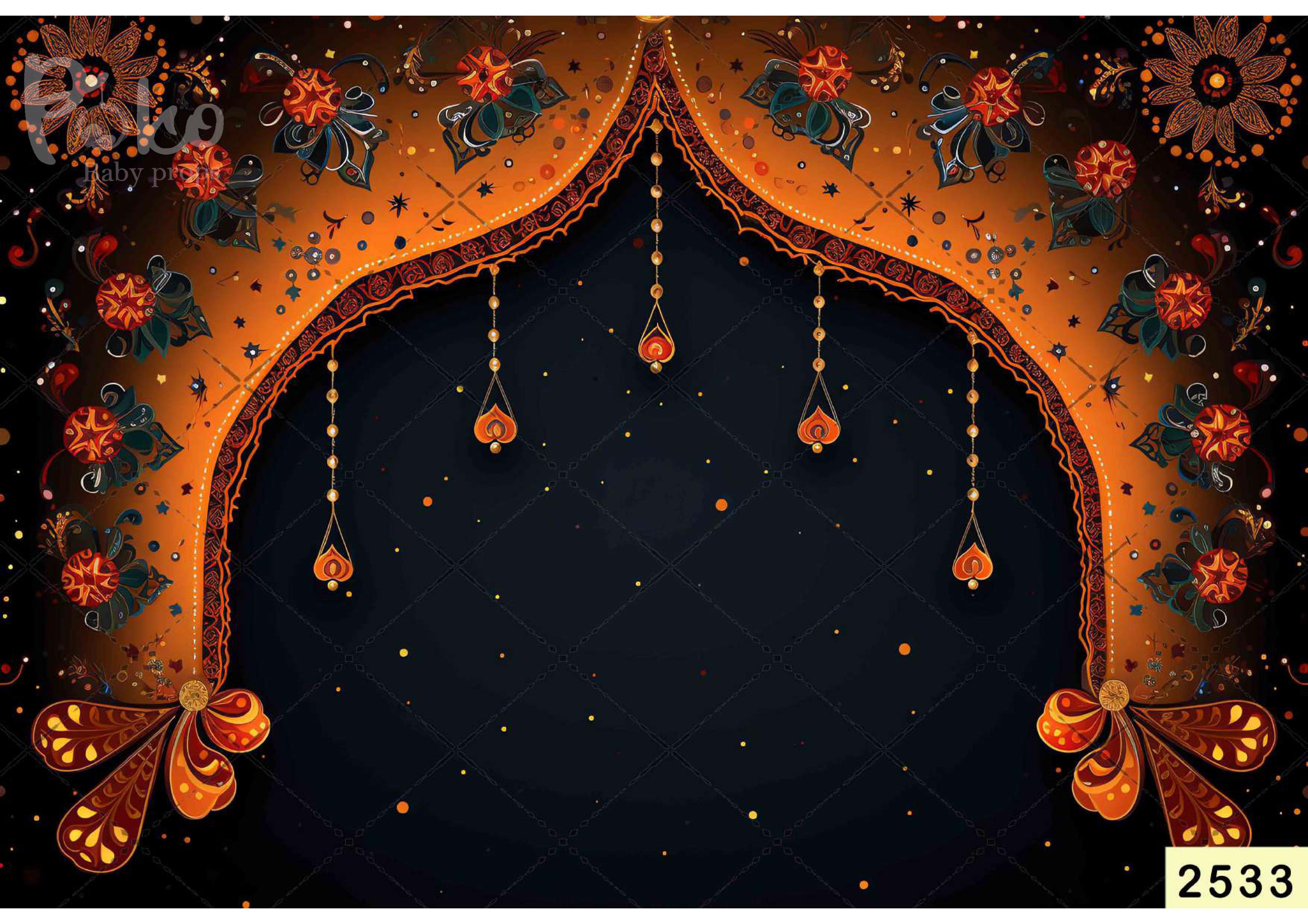 Orange Color Arch Decoration Backdrop