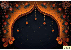 Orange Color Arch Decoration Backdrop