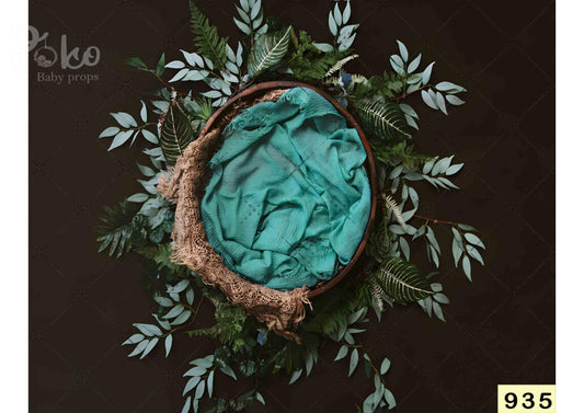 Fabric backdrop-Green Leaves With Cover Fur Backdrop