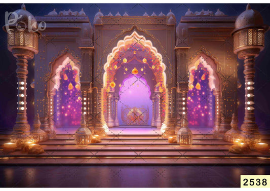 Fabric backdrop-Purple Palace Arch Backdrop