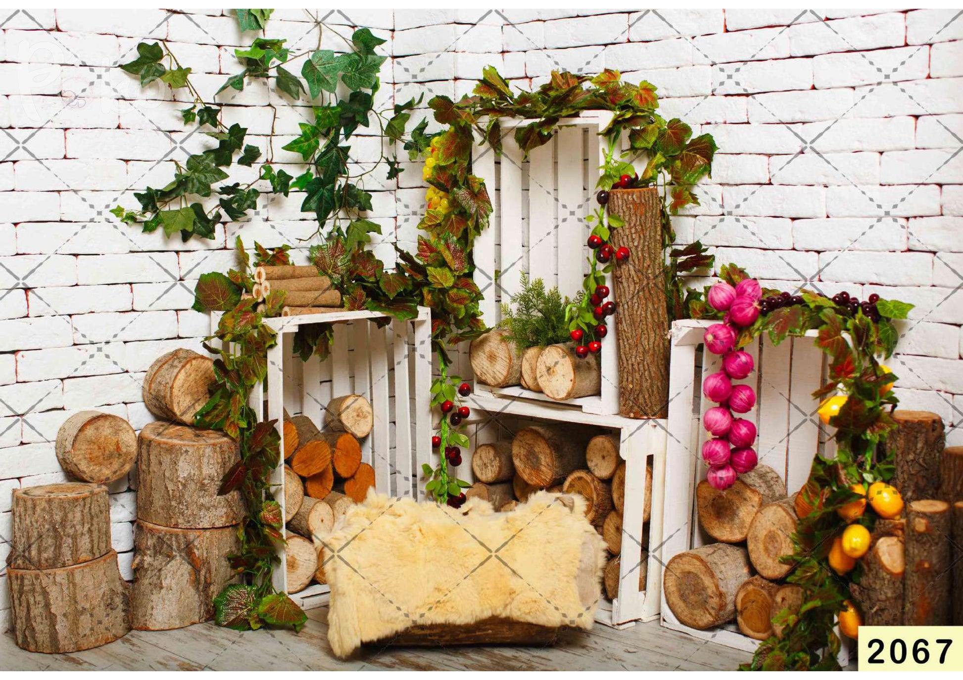 Wooden Cut babyphotoshoot Backdrop