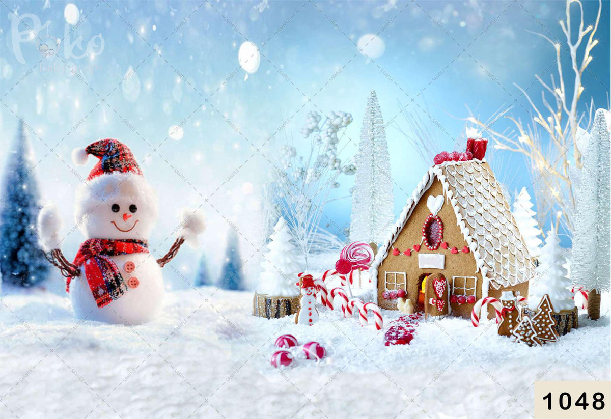 Snowman Christmas Backdrop