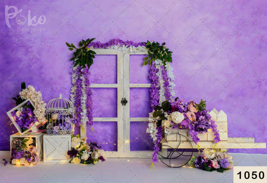 Lavender Flower Cover With Door Backdrop