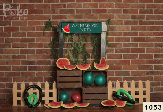 Fabric backdrop-Watermelon Party Backdrop