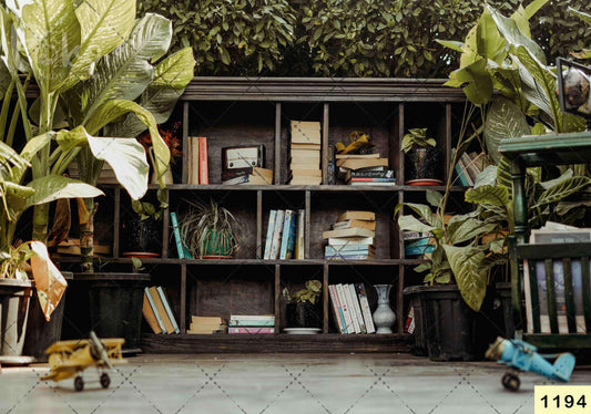 Fabric backdrop-Garden Library Backdrop