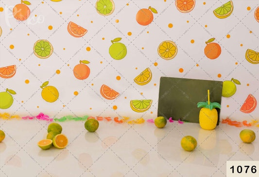Fabric backdrop-Lemon And Orange Backdrop