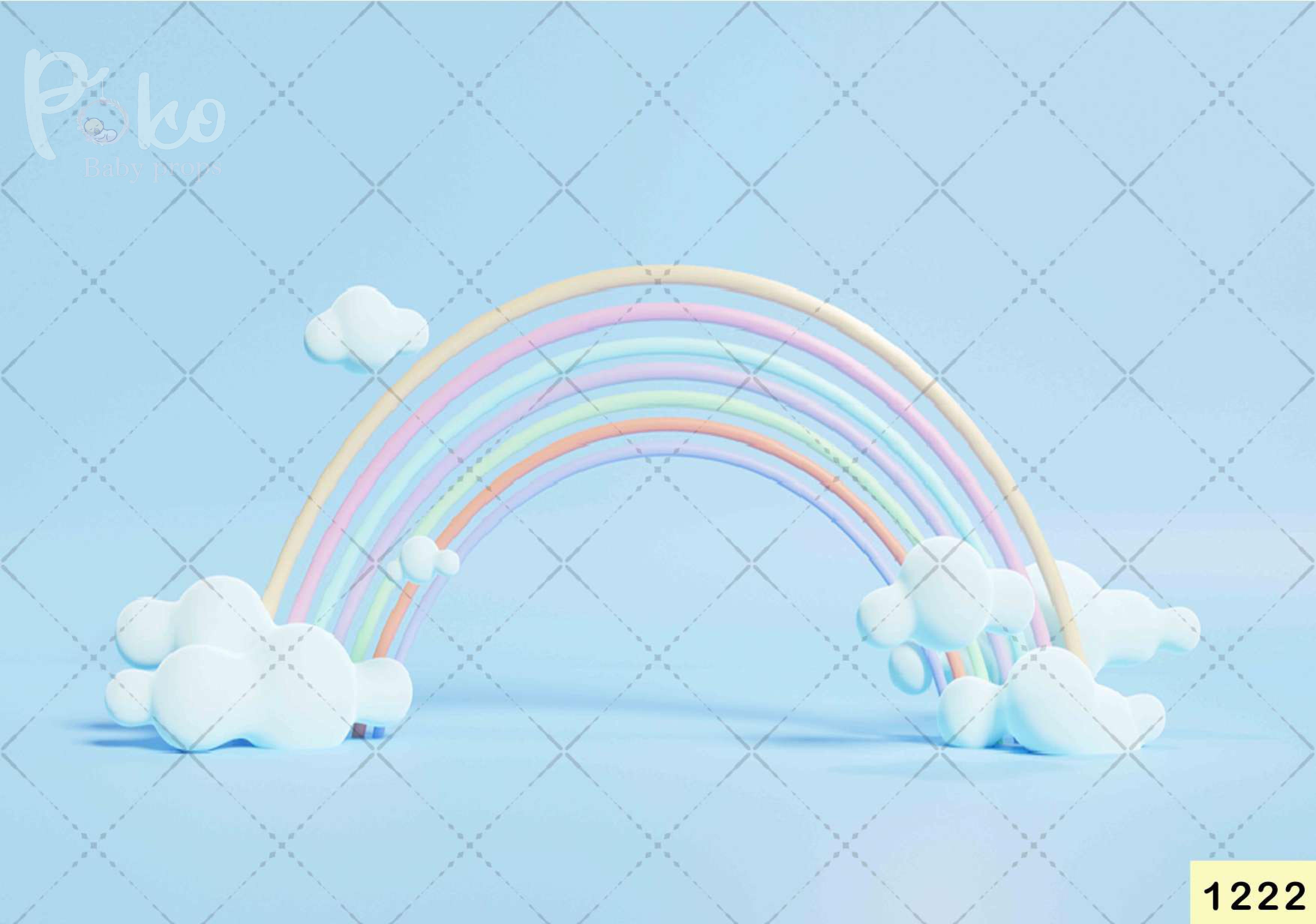 Rainbow Color Cloud Backdrop