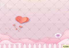 Cute Love Heart Backdrop-Fabric  -Backdrop Fabric Backdrop