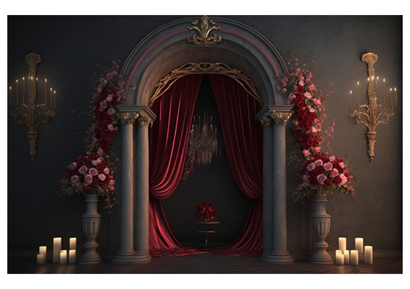 Arch Red Flower Backdrop