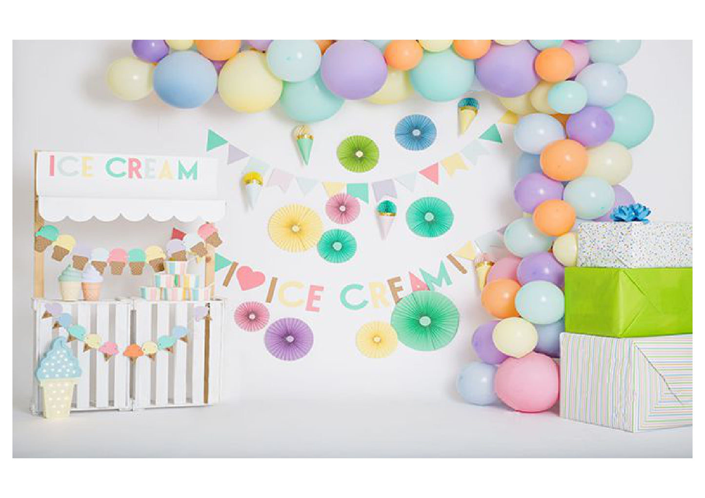 Ice Cream Decoration Birthday Backdrop