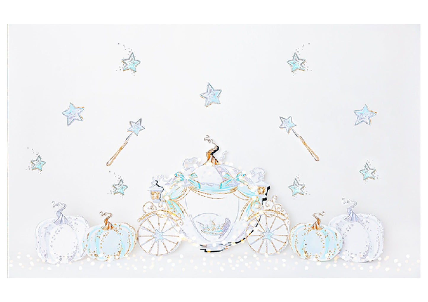 Princess Blue Gold Backdrop