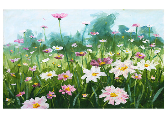 Fabric Backdrop-Lily Flower Garden Backdrop