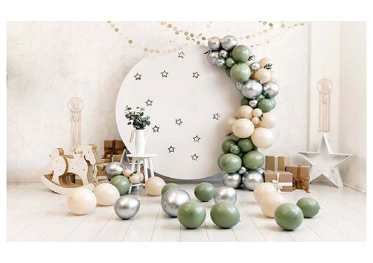 Ivory And Sage Balloon Arch Backdrop