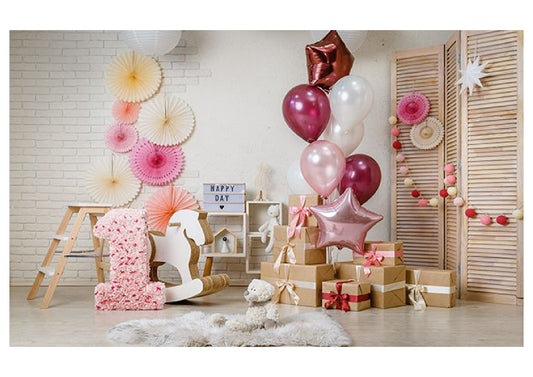 Peach Color Birthday Backdrop