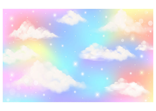 Fabric backdrop-Rainbow Color Cloud Backdrop