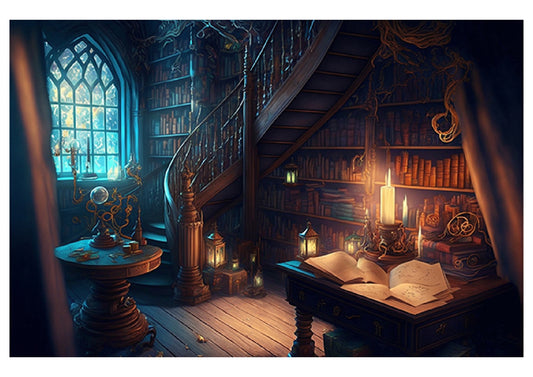 Fabric backdrop-Magical Reading Room Backdrop
