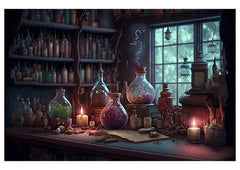 Wizards School Room Magical Lab Backdrop