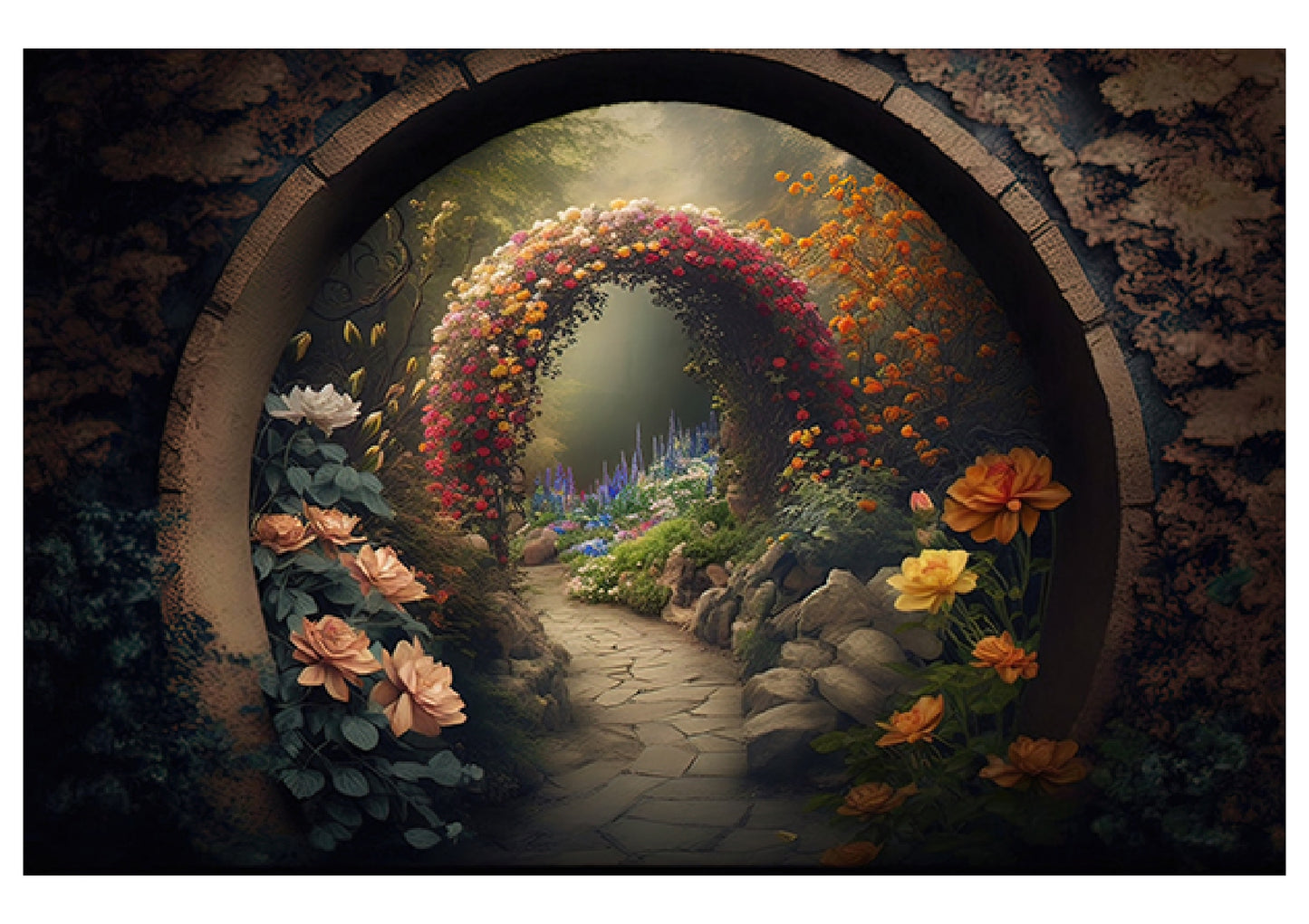 Arch Flower Garden Backdrop