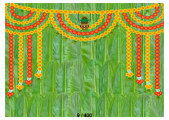 Banana Leaf With Pot Backdrop