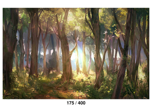 Fabric backdrop-Sun light Forest Backdrop