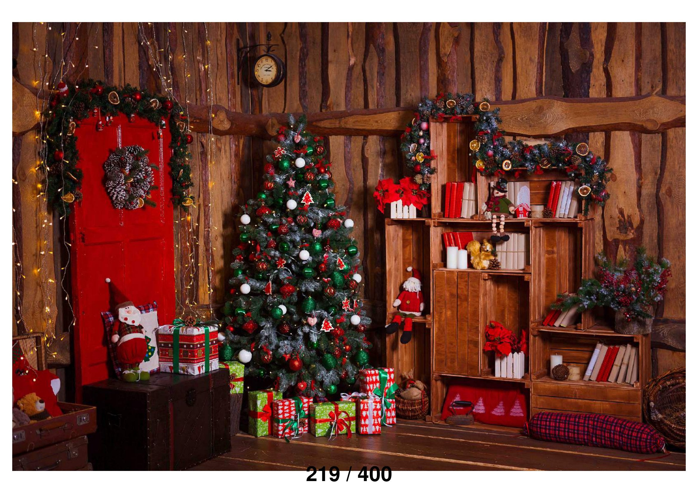 Yong Foto Xmas Tree Gifts Snowman Doll Backdrop