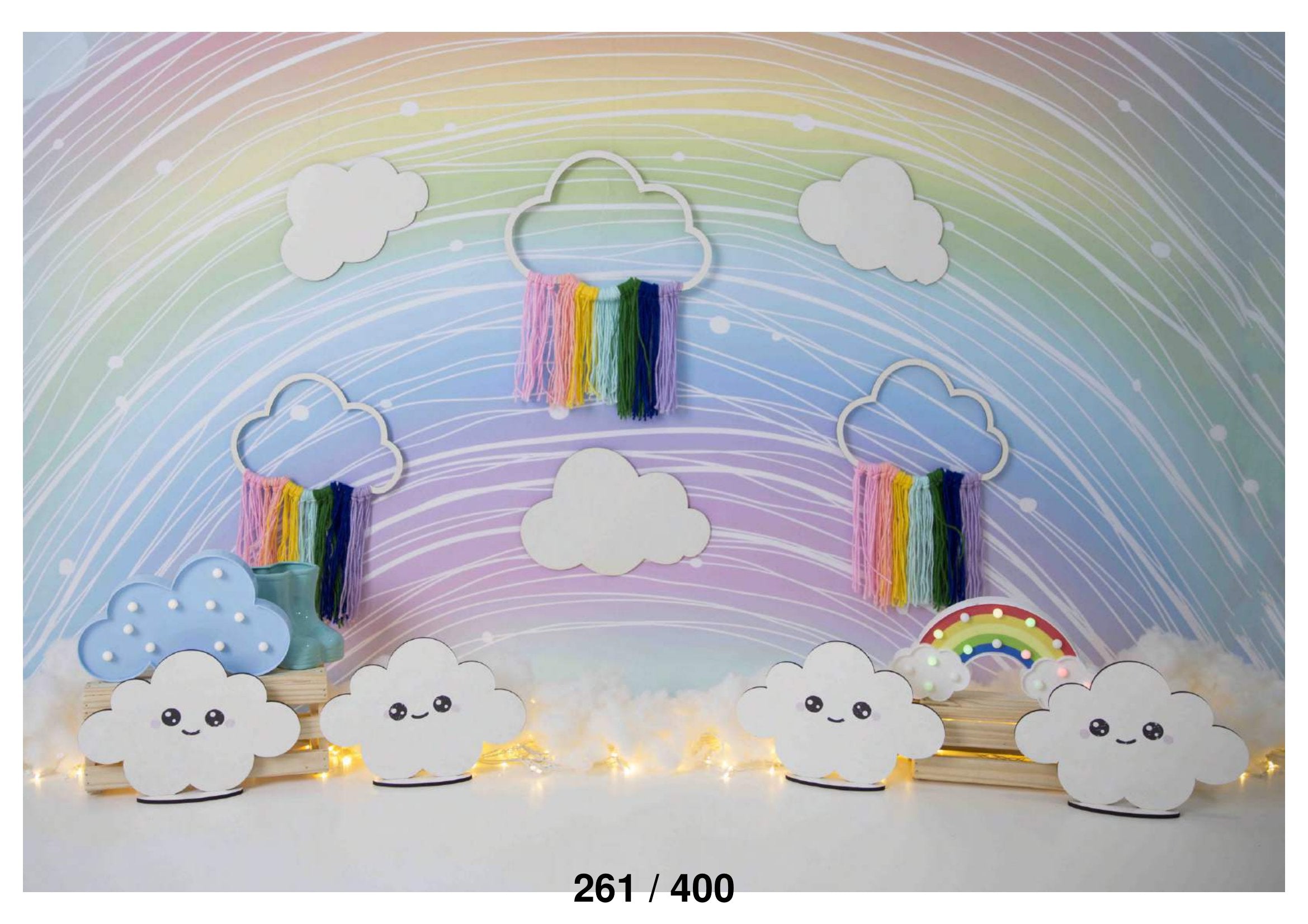 Rainbow Clouds Backdrop