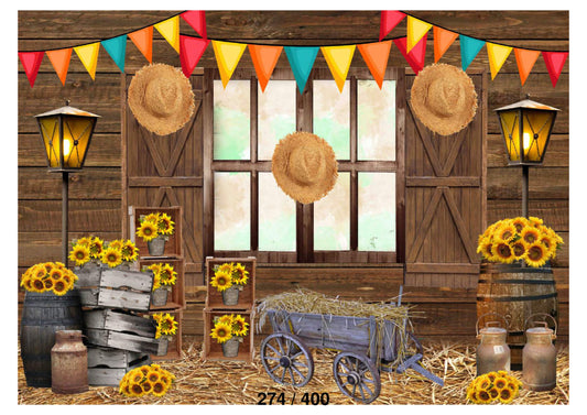 Cowboy Rustic Farm Door Backdrop