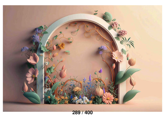 Whimsical Floral Arch Flowers Backdrop