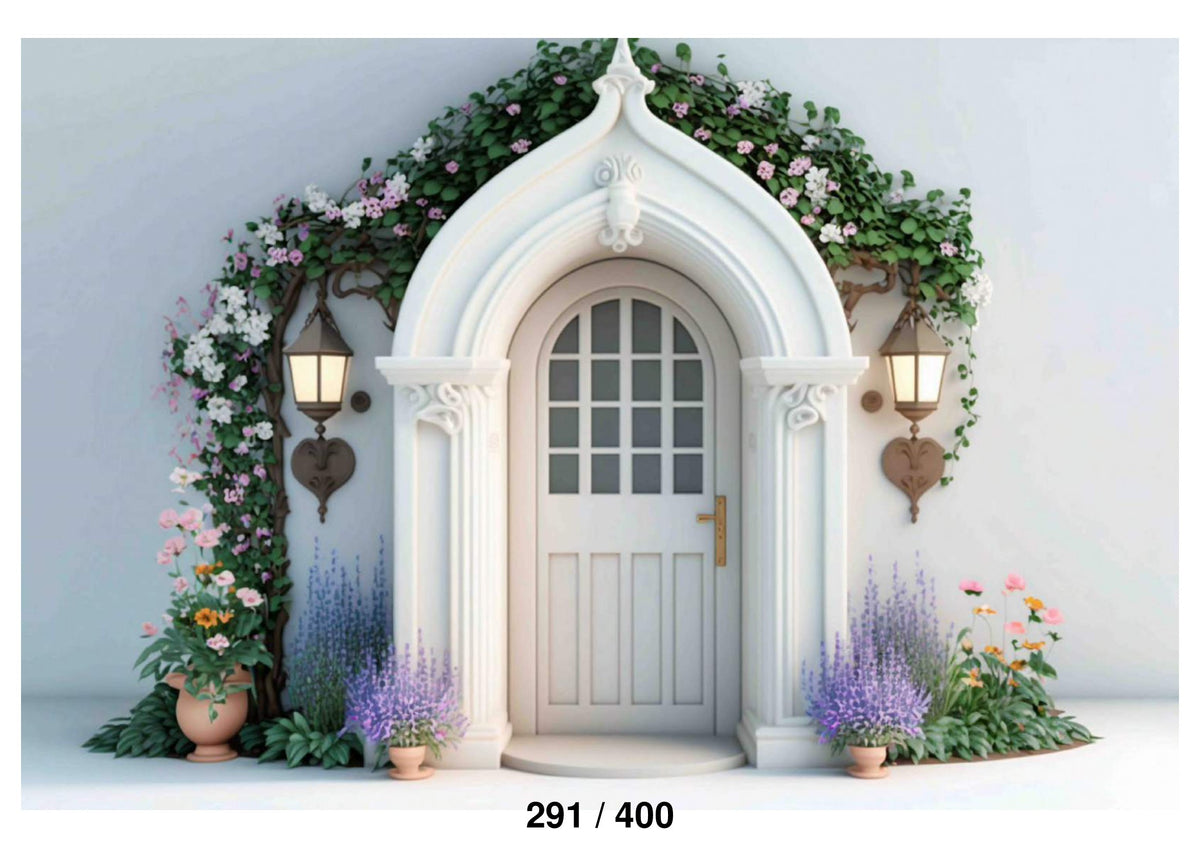 Wisteria Floral Door Entrance Backdrop