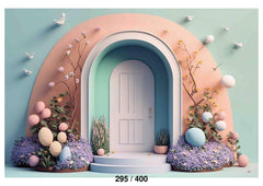 Easter Celebration With Pastel Backdrop