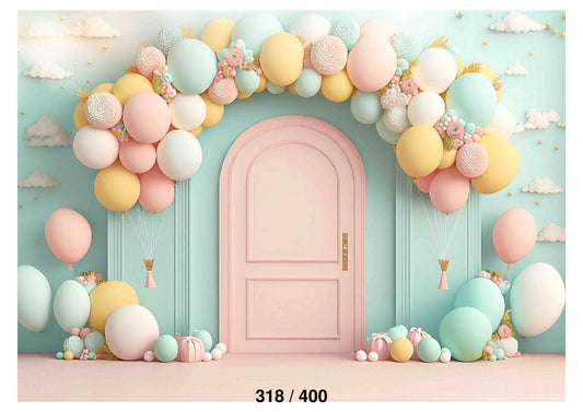 Beautiful decorations With Balloons Backdrop