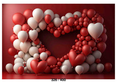 Heart With White And Red Color Decoration Backdrop